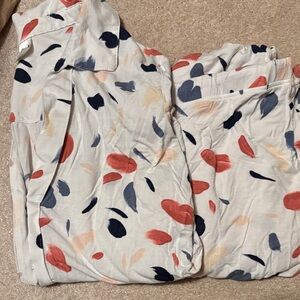Soma Woman’s Abstract Print Button-Up Shirt and Pants Pajama Set